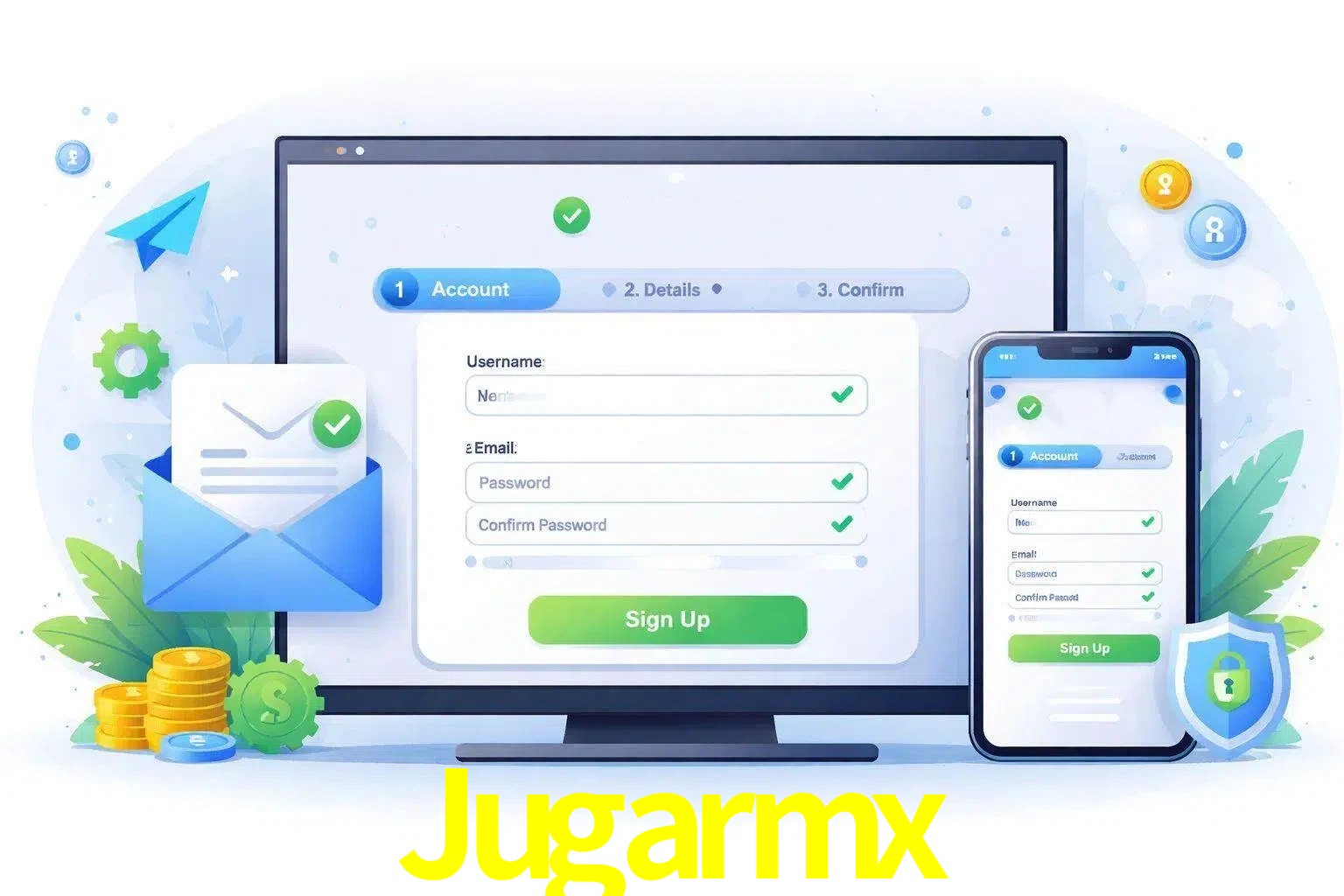 Registro de nuevo usuario y configuración de cuenta Jugarmx